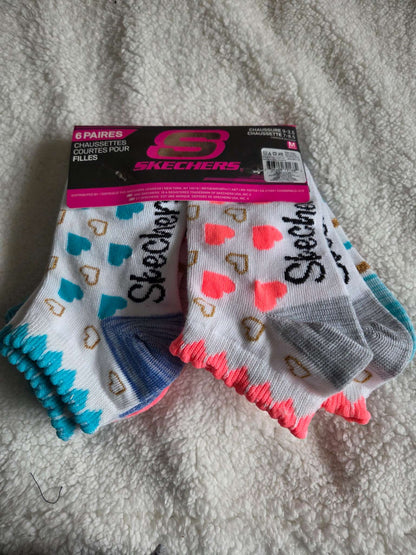 Skechers 6 pair socks- various colors