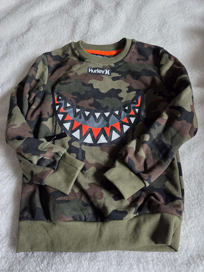 Hurley camo print long sleeve sweatshirt- size 7, Kids 7
