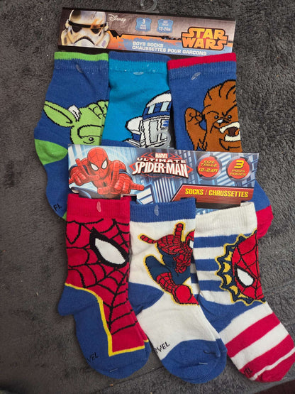 Sock bundle- Star Wars and Spiderman