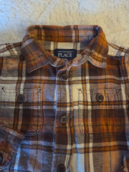 Plaid flannel long sleeve shirt- size 2, Kids 2T