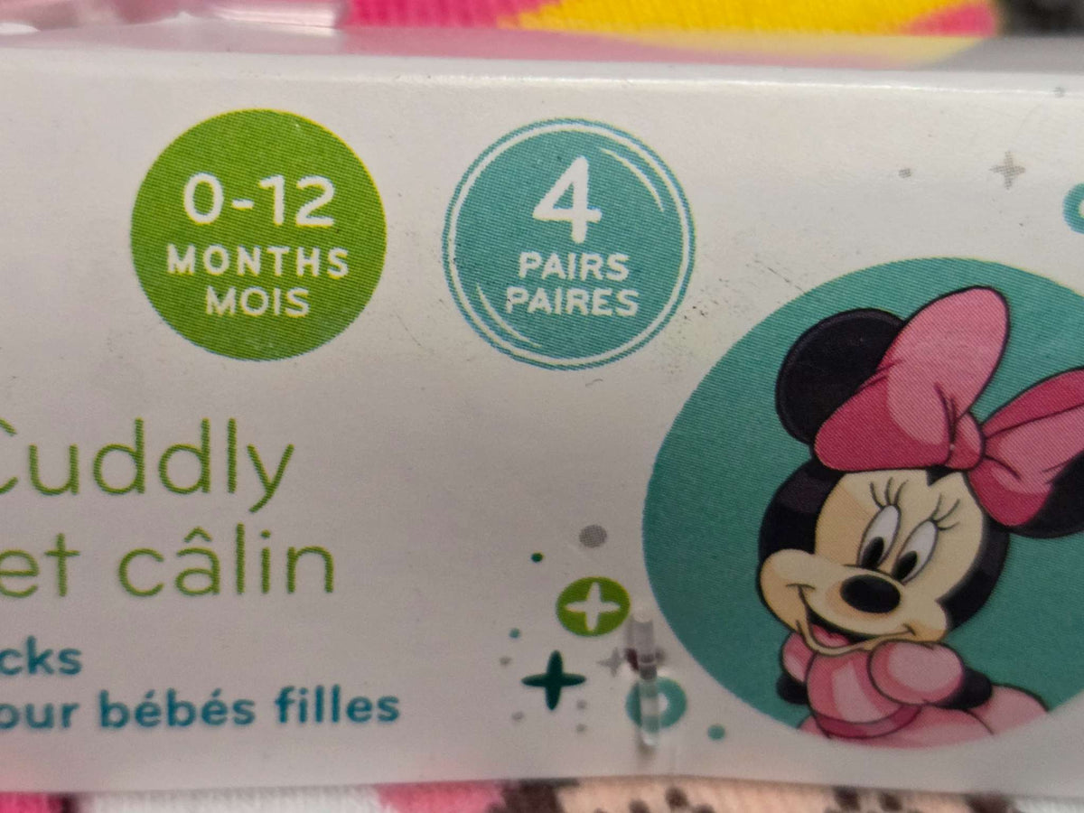 Disney- Minnie Mouse sock bundle- size 0-12 and 12-24 months