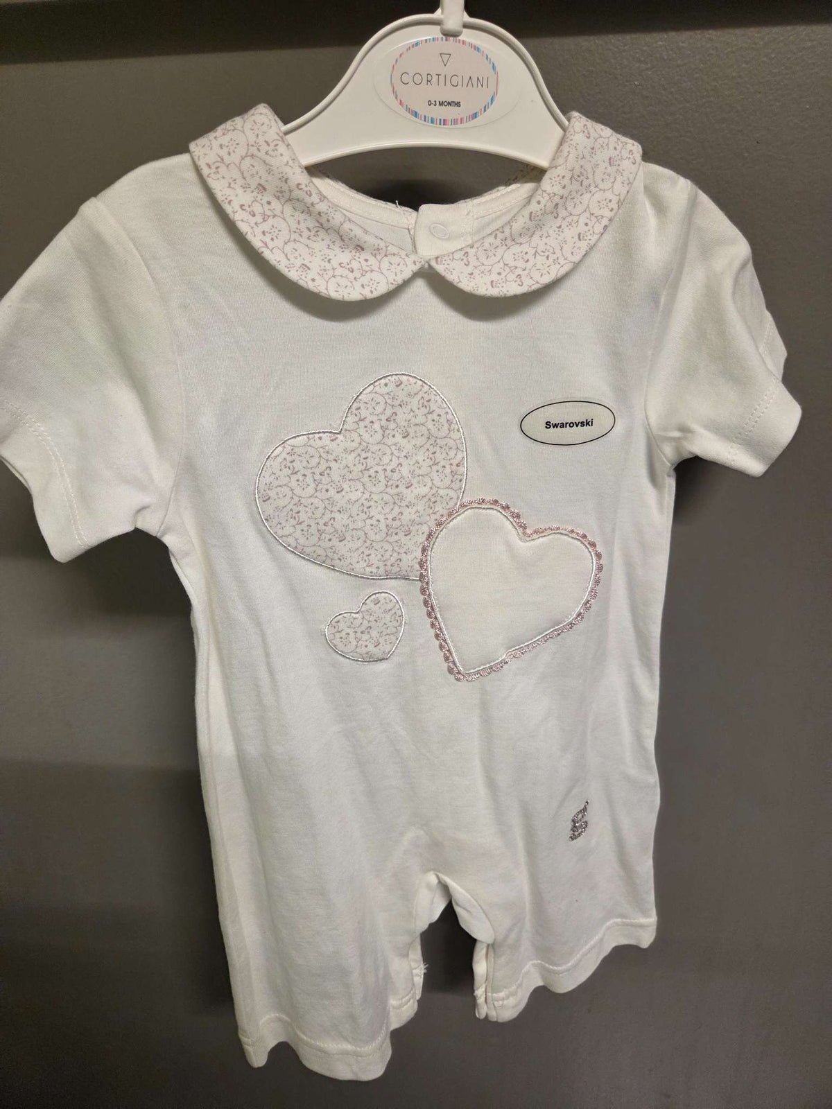 Cortigiani romper with Swarovski crystals, Kids 3 Month (0-3M)