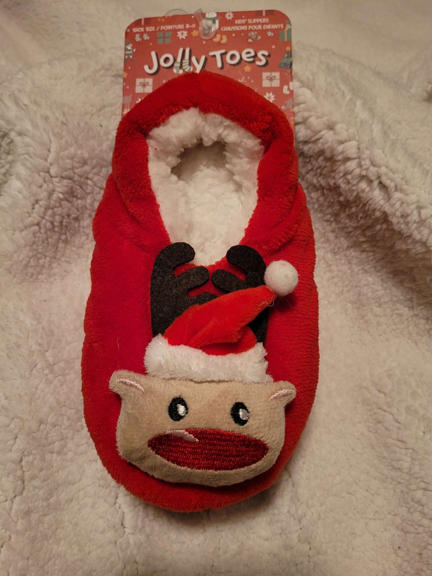 Jolly Toes Christmas theme slippers, Shoes 11 (Toddler:2-4yr)