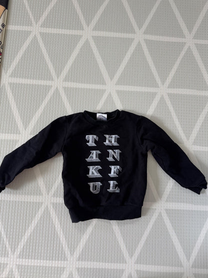 Tiny Tribe Black Graphic Sweatshirt - USA 4, Kids 4/4T