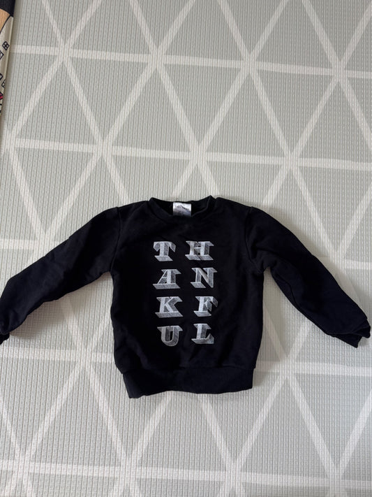 Tiny Tribe Black Graphic Sweatshirt - USA 4, Kids 4/4T