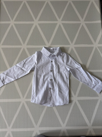 LuoboBeiBei White Dress Shirt - Size 90 (2T), Kids 2T