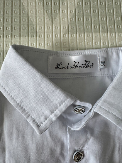 LuoboBeiBei White Dress Shirt - Size 90 (2T), Kids 2T