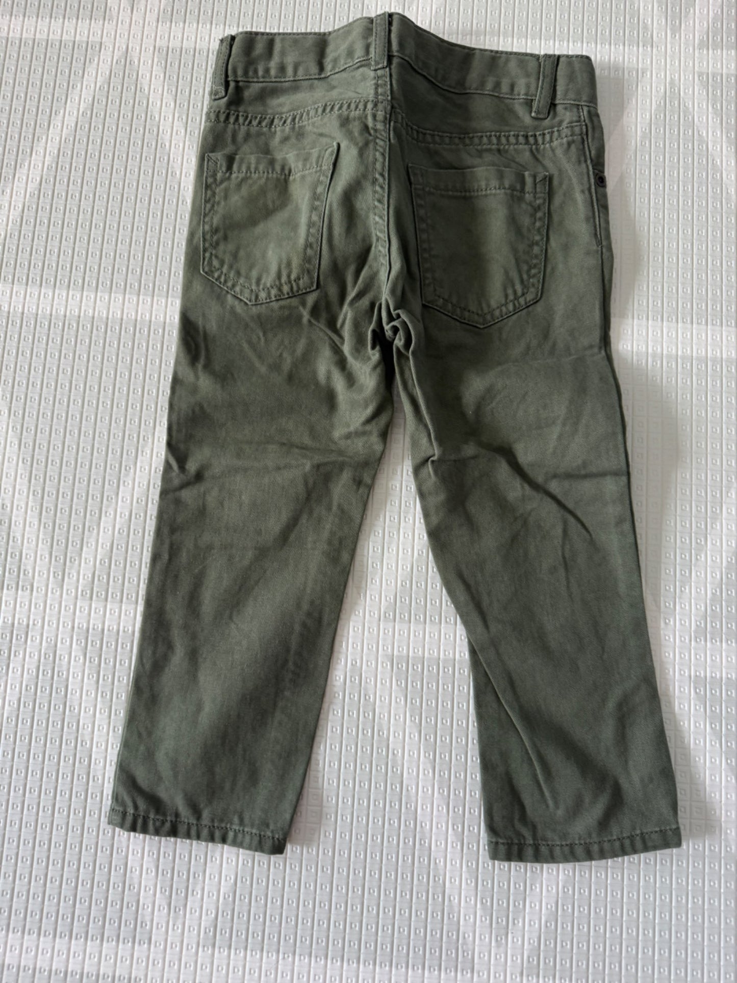 H&M Olive Green Twill Pants – 2–3Y (98 cm), Kids 3T