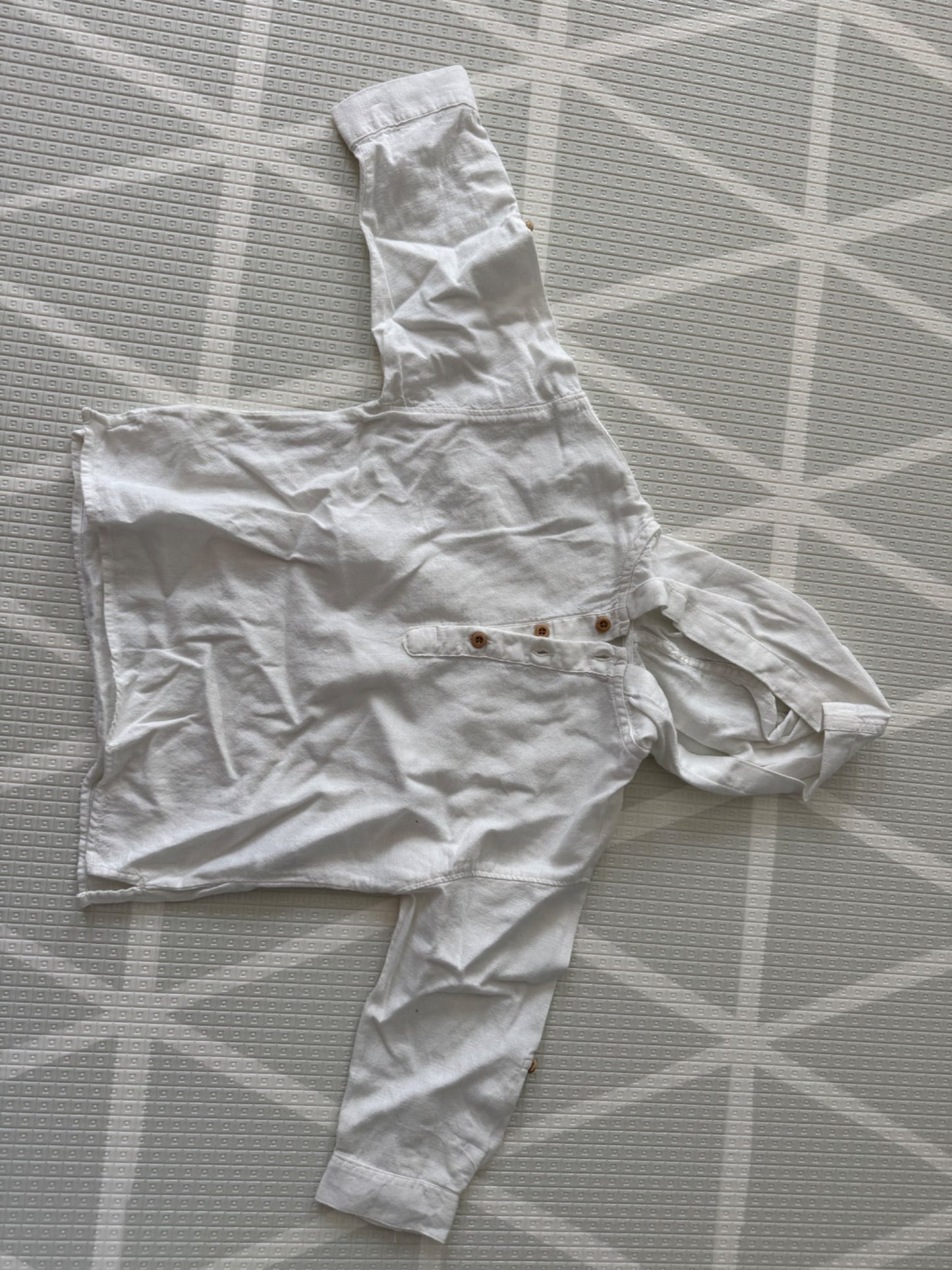 Zara White Linen Button-Up Shirt – 18–24M (92 cm), Kids 24 Month (18-24M)