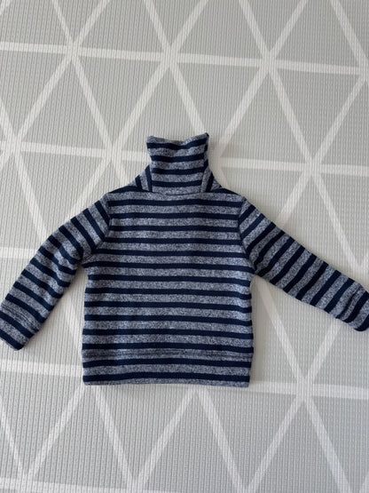 Gap Navy & Grey Striped Turtleneck Sweater 2Y, Kids 2T