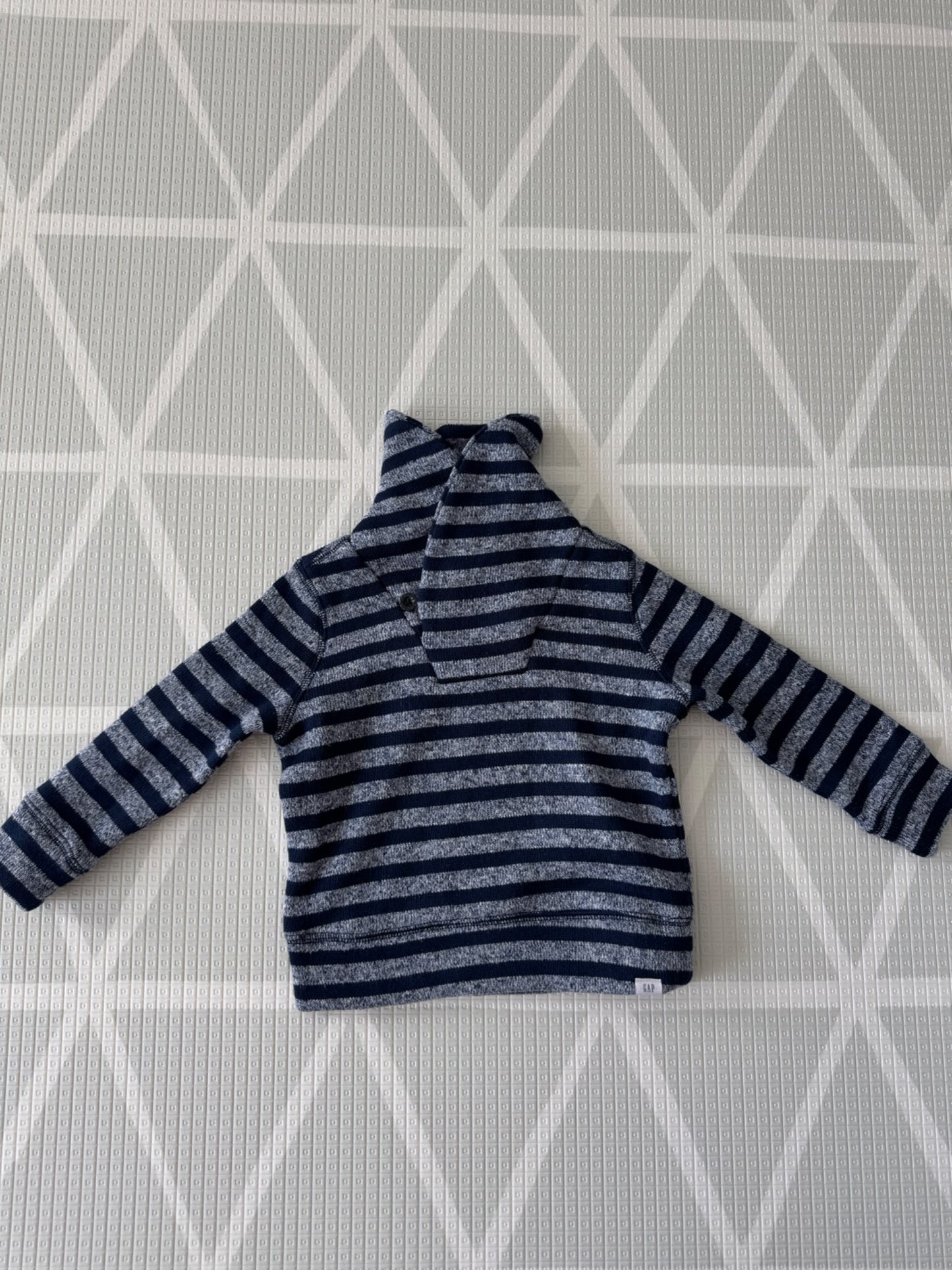 Gap Navy & Grey Striped Turtleneck Sweater 2Y, Kids 2T
