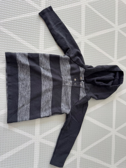 Old Navy Charcoal & Grey Striped Hoodie – 2T, Kids 2T