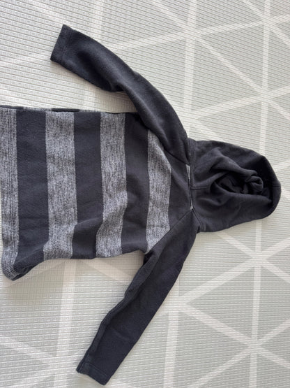 Old Navy Charcoal & Grey Striped Hoodie – 2T, Kids 2T