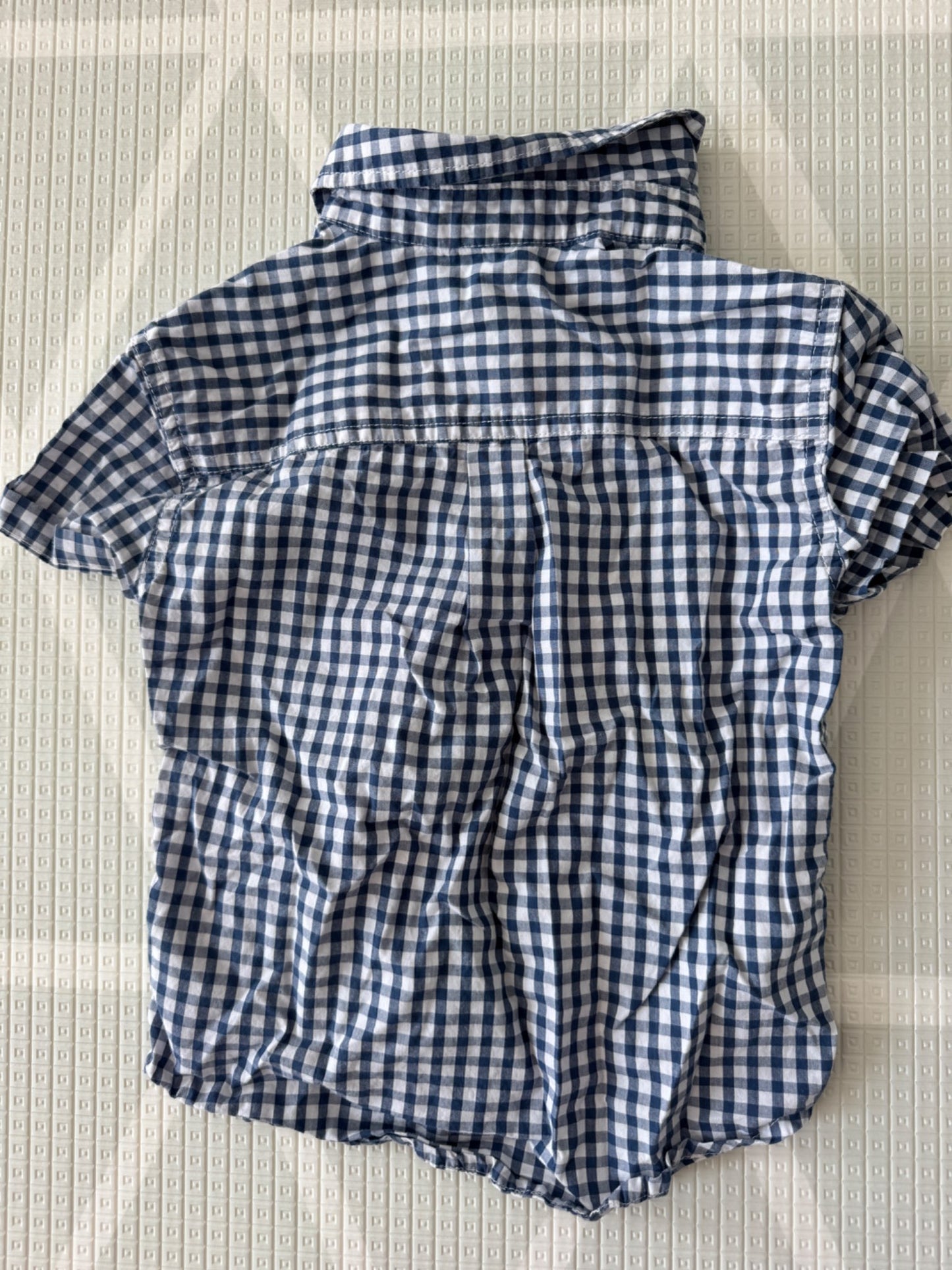 Nordstrom Blue & White Gingham Button-Up Shirt – Size 2, Kids 2T