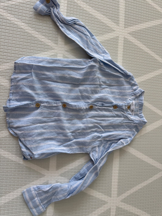 Zara Light Blue Striped Button-Up Shirt – 4–5 Years (110 cm), Kids 4/4T