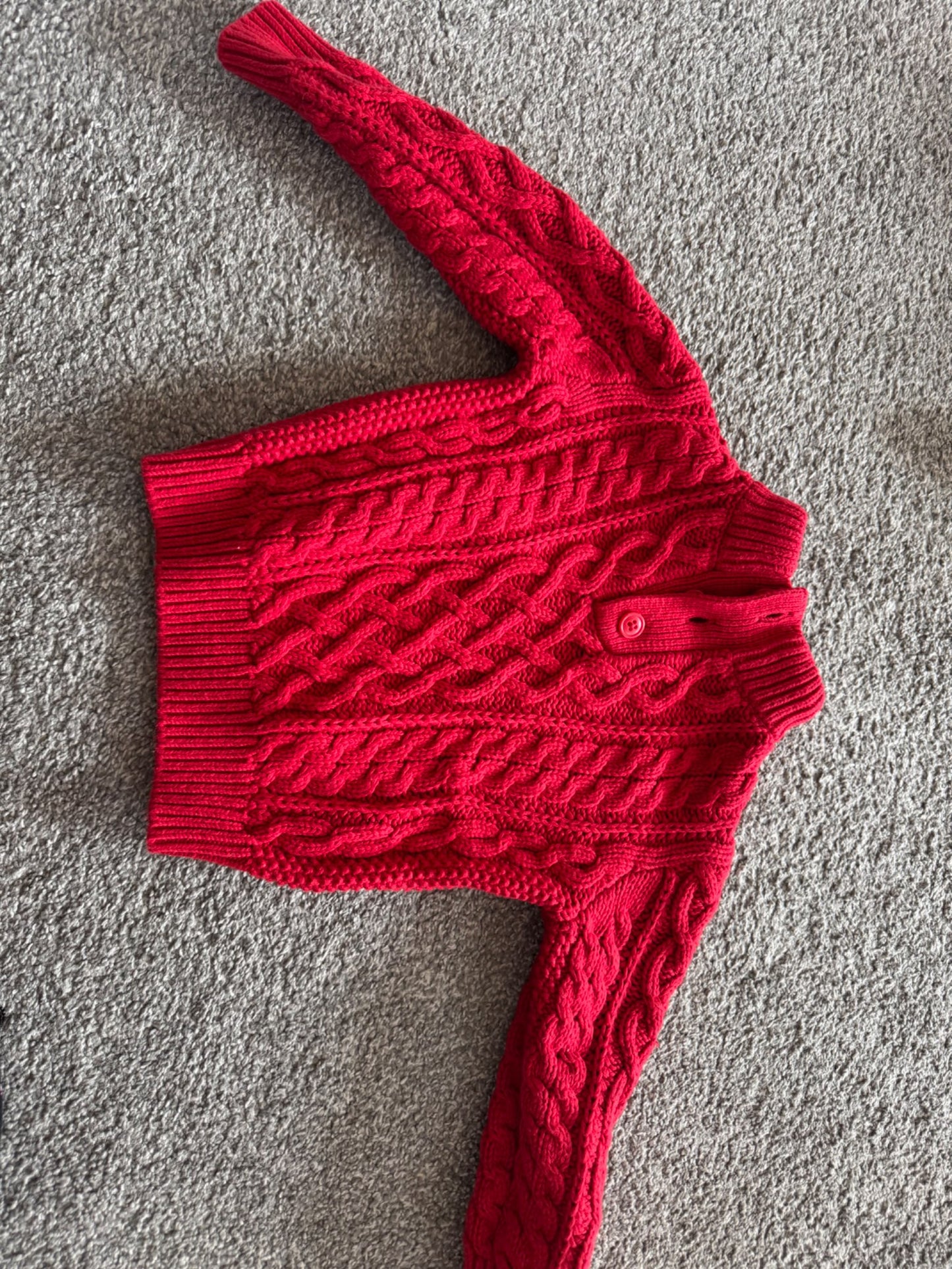 Baby Gap Red Cable Knit Sweater – Size 3, Kids 3T