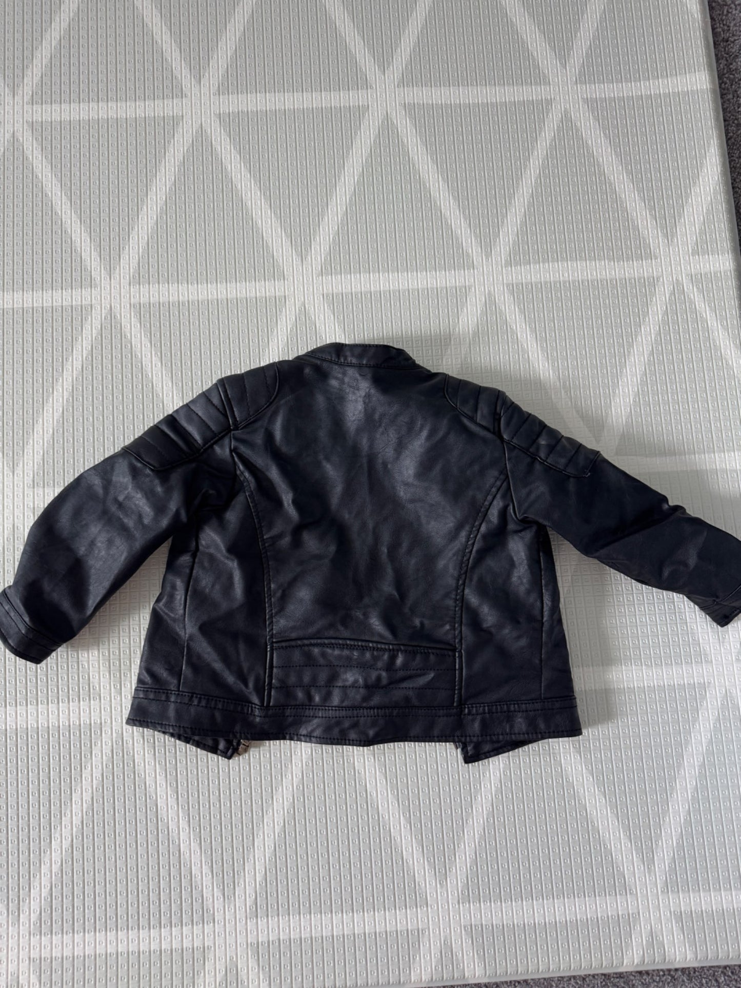 Black Faux Leather Moto Jacket 18-24 months , Kids 24 Month (18-24M)