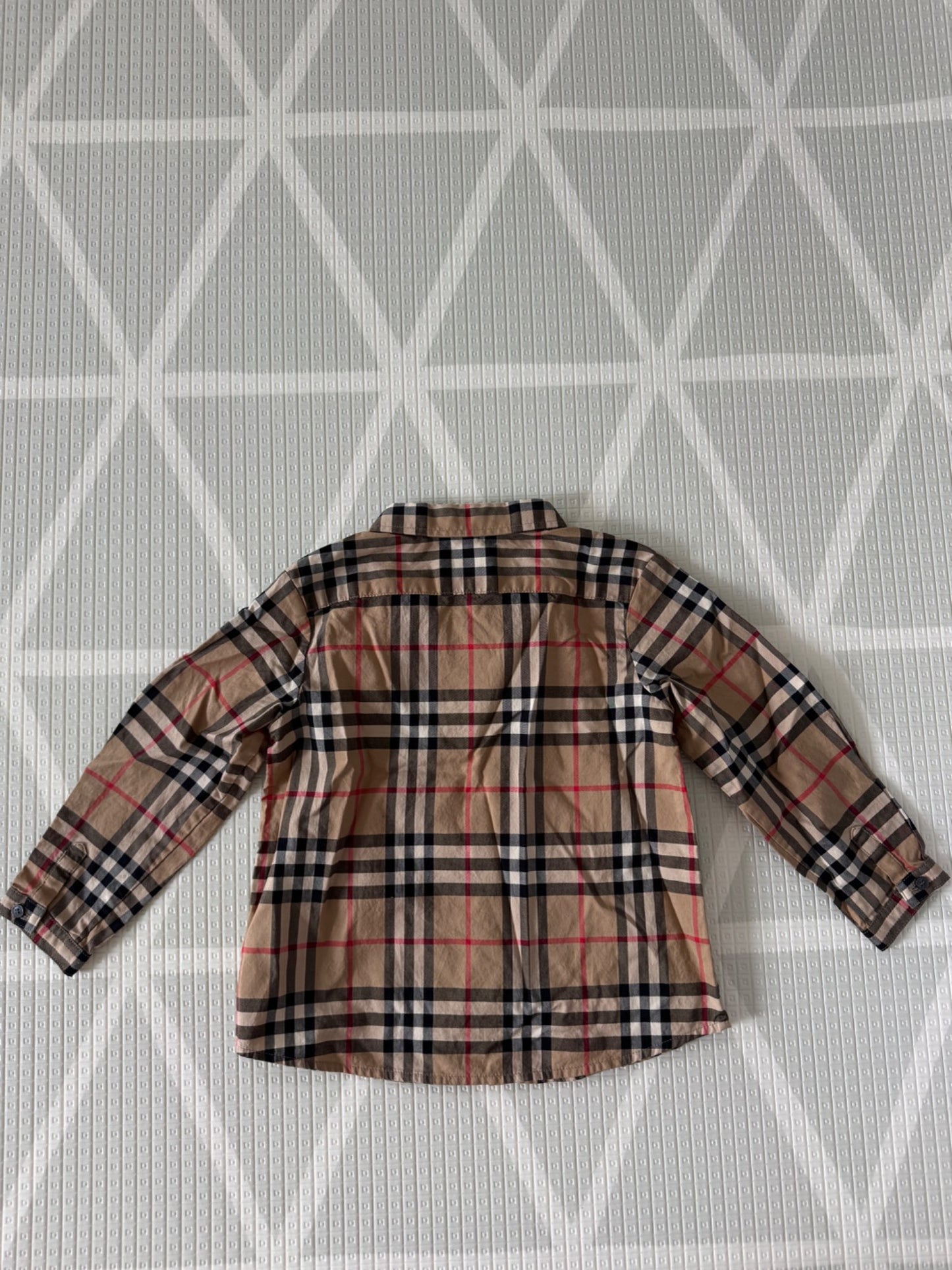 Burberry Check Long Sleeve Button-Up Shir, Kids 2T