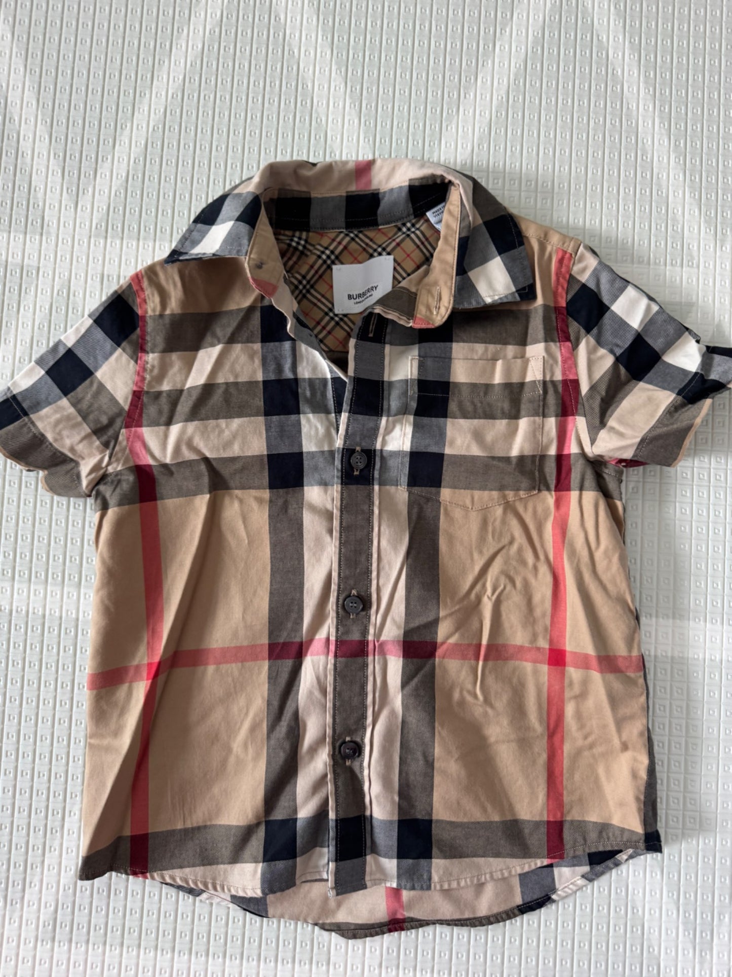 Burberry Short Sleeve Check Shirt 3y, Kids 3T