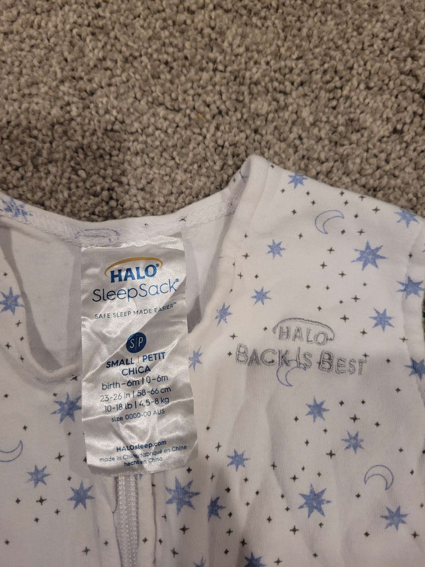 Halo sleep sack small 0-6months, 0-6 Months (Small)