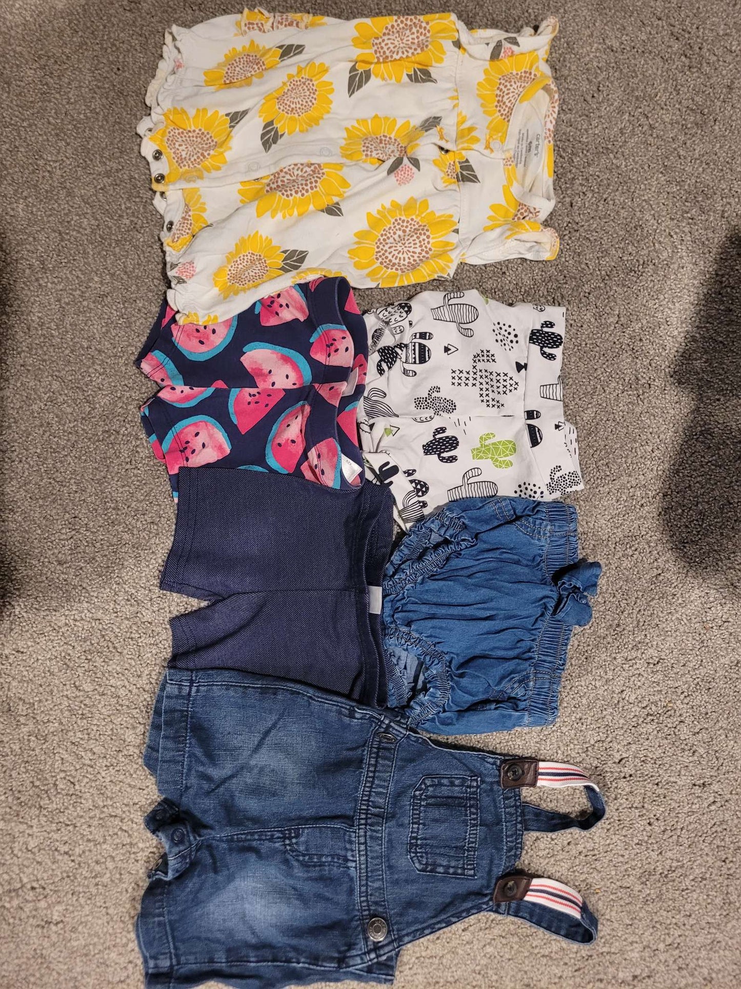 3-6 month clothing bundle onesies, shorts, pants, Kids 6 Month (3-6M)