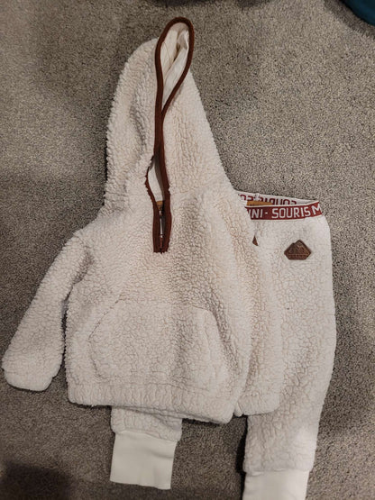 Souris mini white fleece set 18-24 month , Kids 24 Month (18-24M)