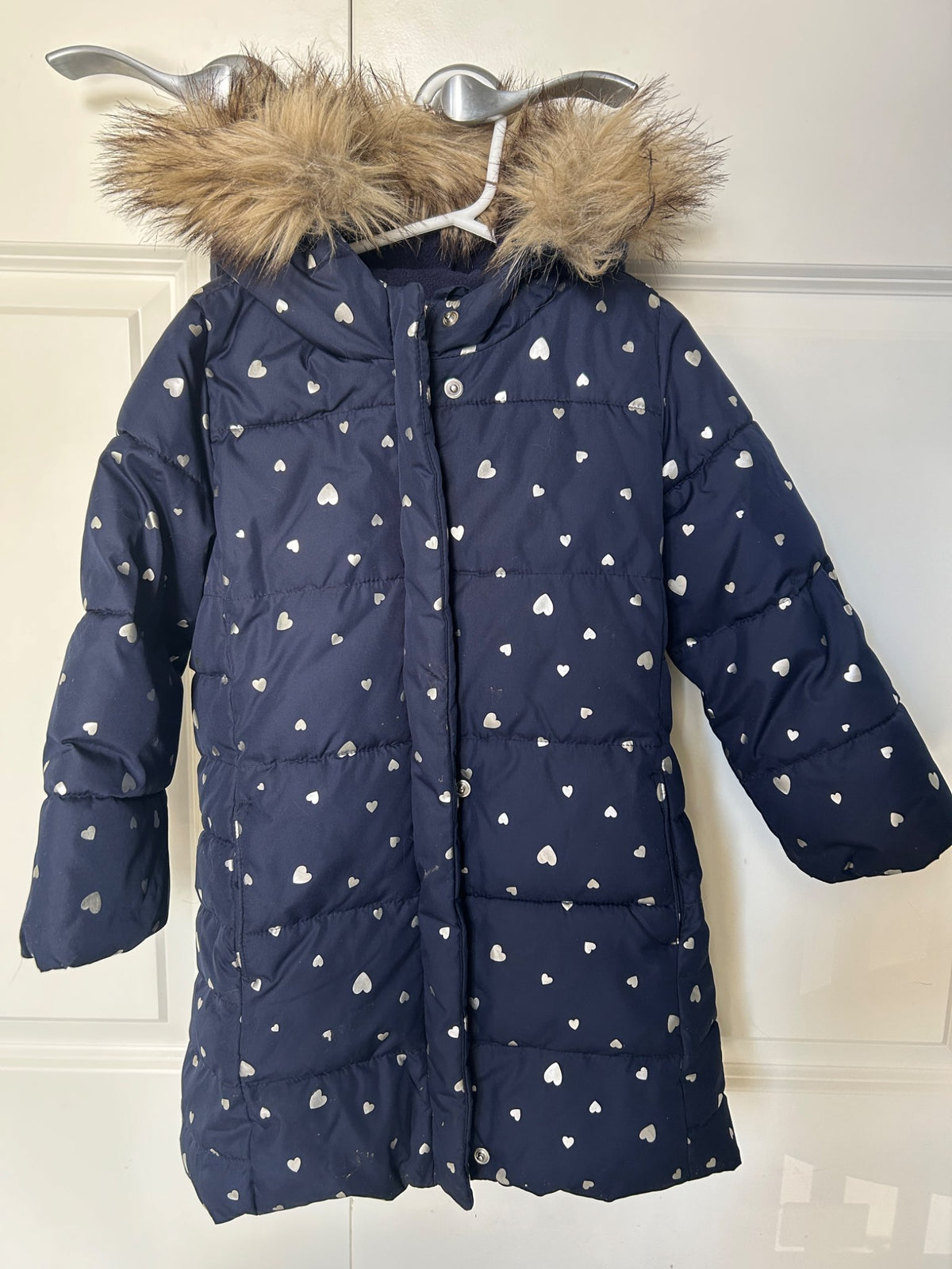 Girls Gap Primaloft Heart Coat , Kids 5/5T