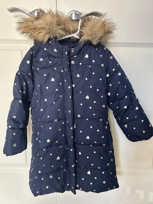 Girls Gap Primaloft Heart Coat , Kids 5/5T