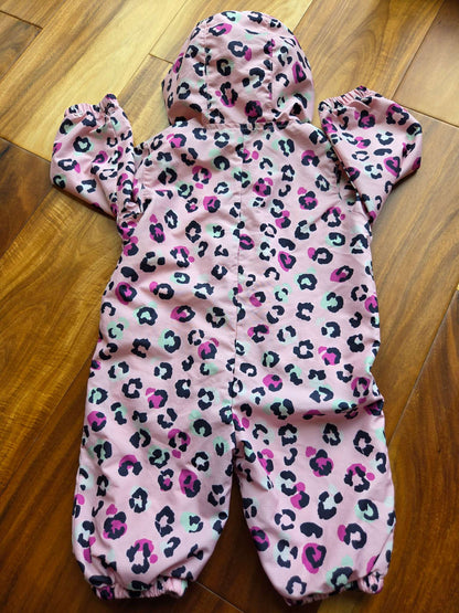 Joe Fresh Pink Animal Print Fleece Lined Outerwear Suit, 3-6M, Kids 6 Month (3-6M)