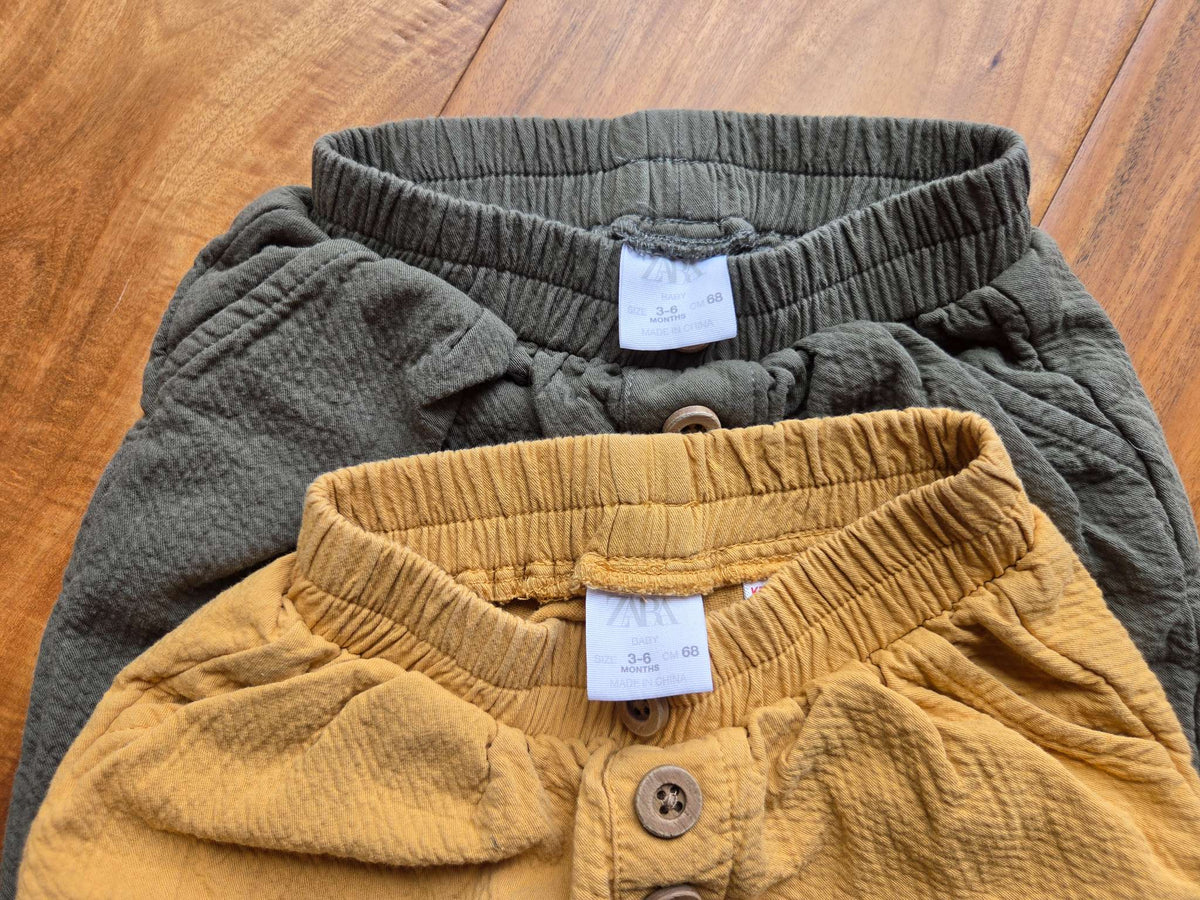 Zara Pants, Set of 2, 3-6M, Kids 6 Month (3-6M)