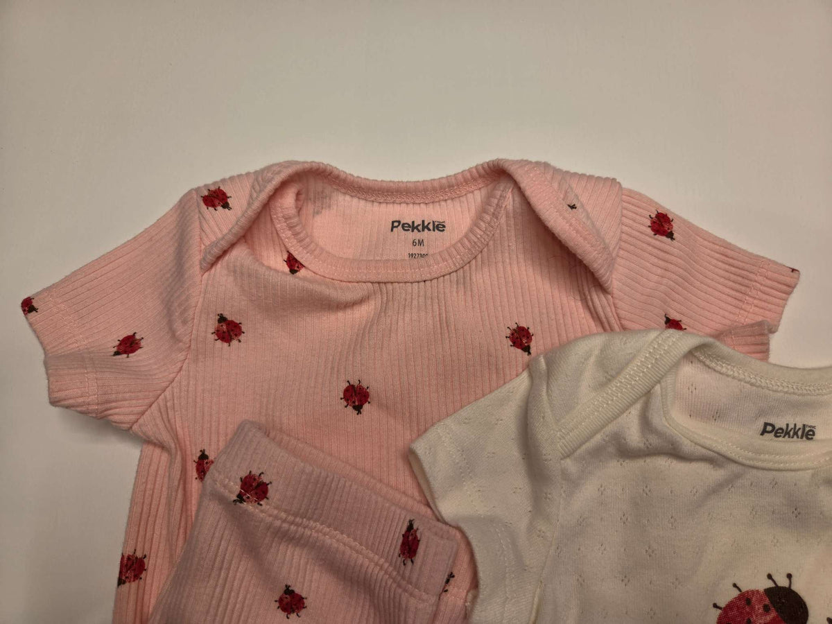 Pekkle Girls Outfit Set Bundle, 5 Items, Size 6M, Kids 6 Month (3-6M)
