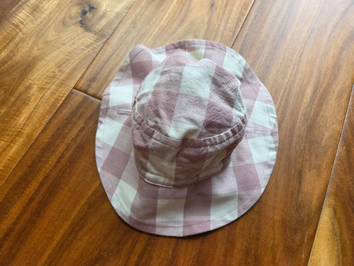 Pehr Light Pink Checkmate Baby Bucket Hat, 0-6M, Kids 6 Month (3-6M)