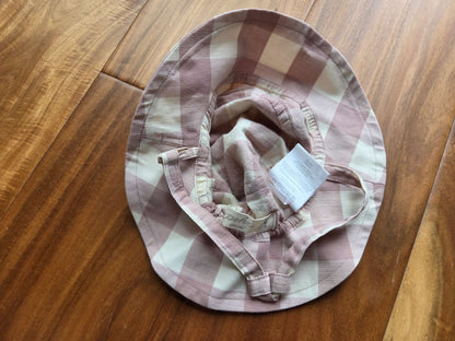 Pehr Light Pink Checkmate Baby Bucket Hat, 0-6M, Kids 6 Month (3-6M)