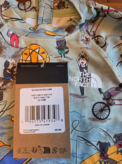 North Face Baby Amphibious Sun One-Piece, NWT, Size 12-18M, Kids 18 Month (12-18M)