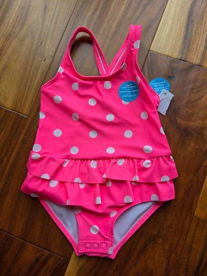 Carter’s Hot Pink Polka Dot Bathing Suit, NWT, Size 18M, Kids 18 Month (12-18M)