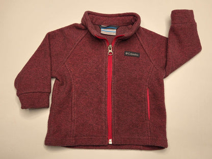 Columbia Fleece Jacket, Maroon, Size 6-12M, Kids 12 Month (9-12M)