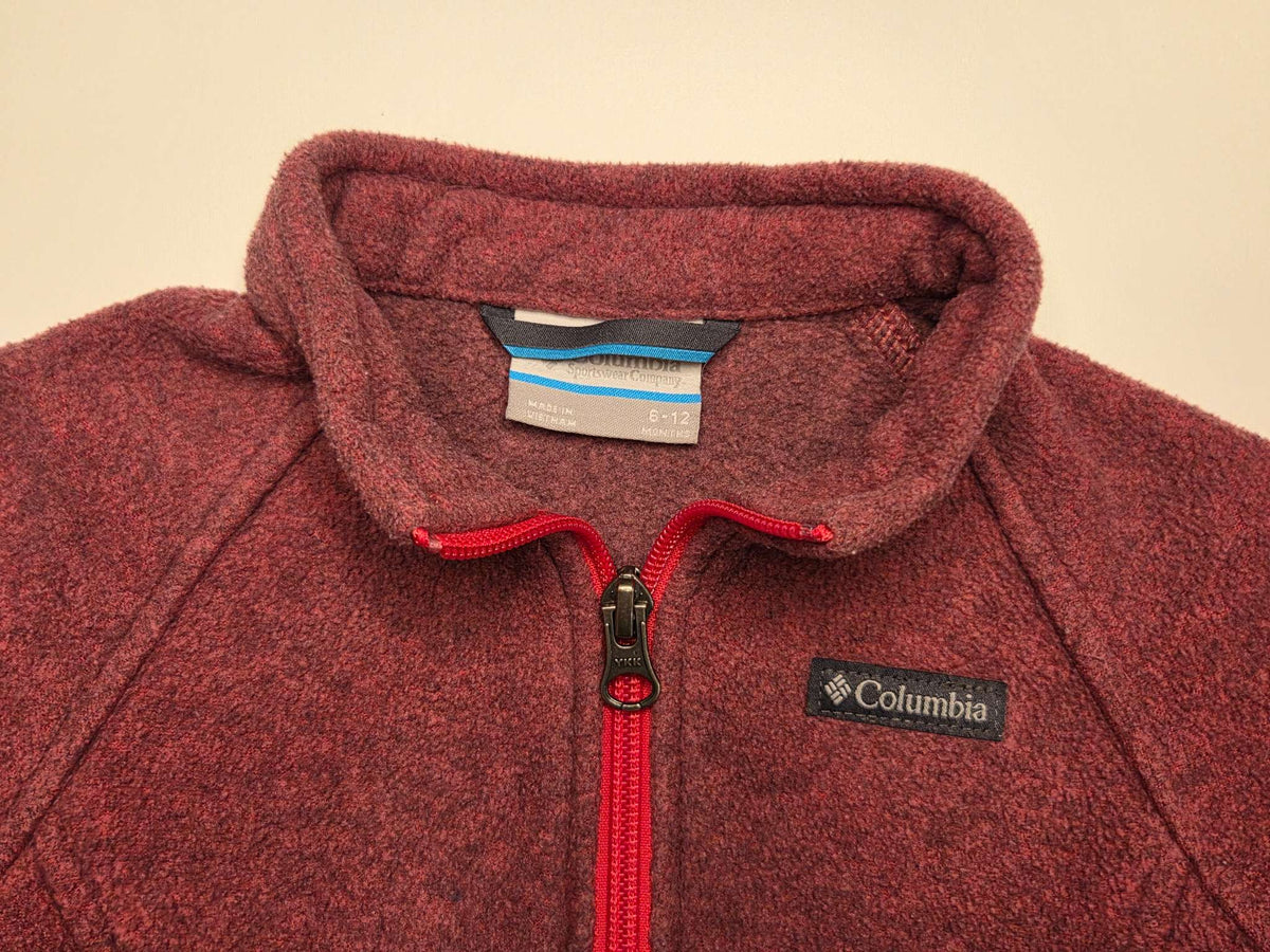 Columbia Fleece Jacket, Maroon, Size 6-12M, Kids 12 Month (9-12M)