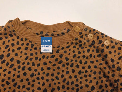 Old Navy Brown/Black Polka Dot Set, 6-12M, Kids 12 Month (9-12M)