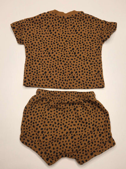 Old Navy Brown/Black Polka Dot Set, 6-12M, Kids 12 Month (9-12M)