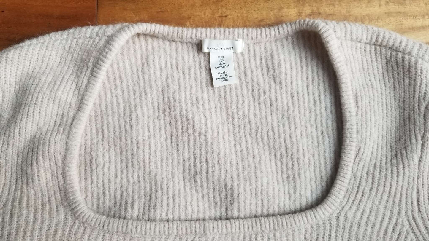 H&M Mama Maternity Beige Sweater and Skirt Set - Large , Maternity L (12-14)
