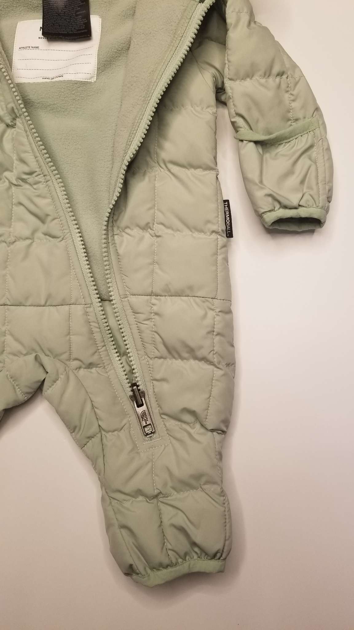 The North Face Baby ThermoBall One-piece Outwear – Green color, 0-3M, Kids 3 Month (0-3M)