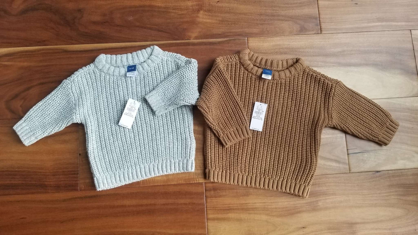 Old Navy Two Knit Sweaters NWT, 0-3M and 3-6M, Kids 3 Month (0-3M)