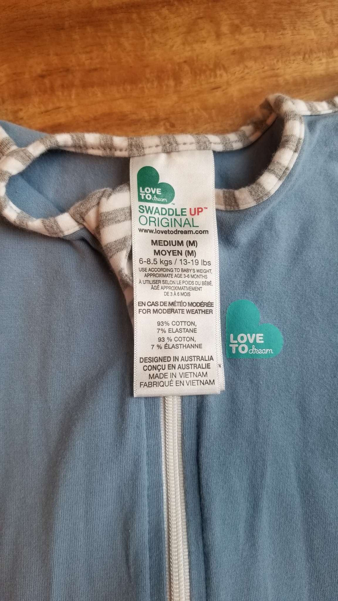 Love to Dream Swaddle Up Original, Size Medium, 6-8.5 kgs, 6-12 Months (Medium)