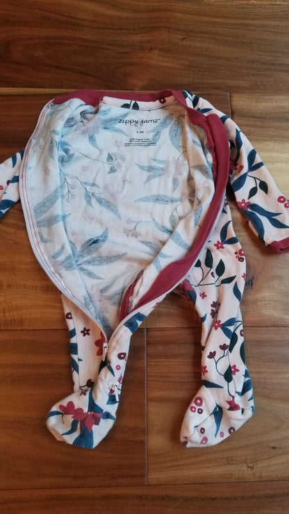ZippyJamz Sleepers, Set of Two: Floral, 0-3M, Kids 3 Month (0-3M)