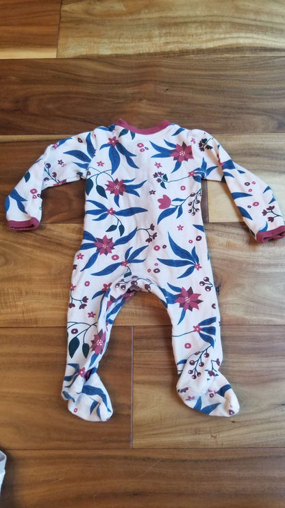 ZippyJamz Sleepers, Set of Two: Floral, 0-3M, Kids 3 Month (0-3M)