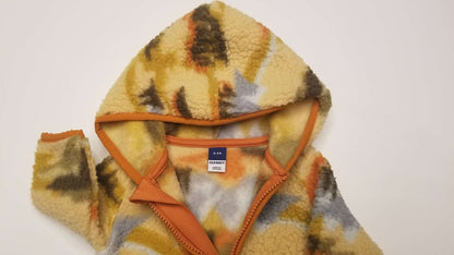Old Navy Unisex Printed Sherpa Hooded One-Piece, 0-3M, Kids 3 Month (0-3M)