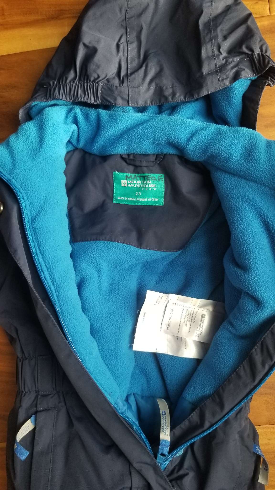 Mountain Warehouse Cloud All In One Waterproof Snowsuit, Navy, 2-3T, Kids 2T
