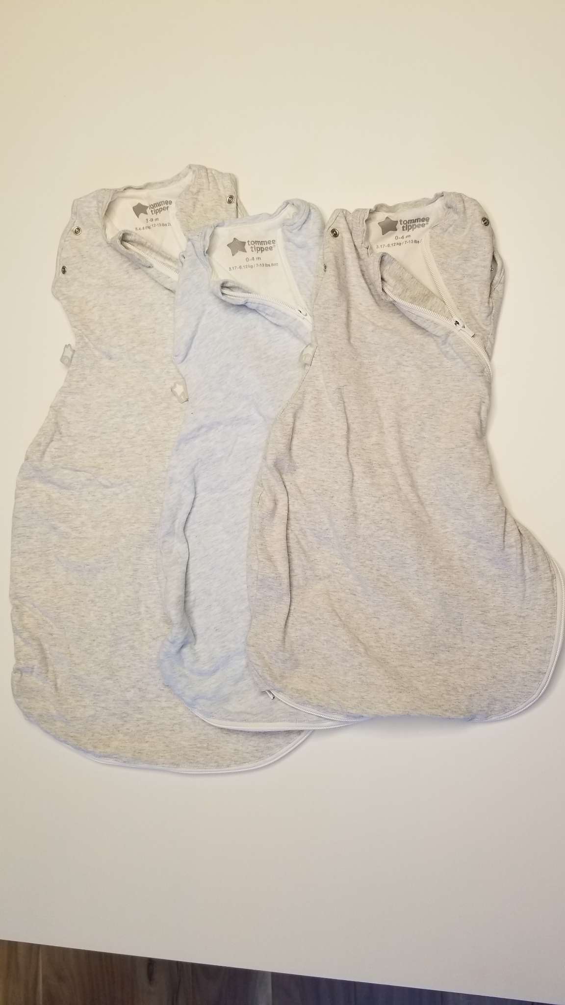 Tommee Tippee Snuggee Baby Swaddles, Set of Three, 0-3M and 3-9M, 1.0 tog, 0-6 Months (Small)
