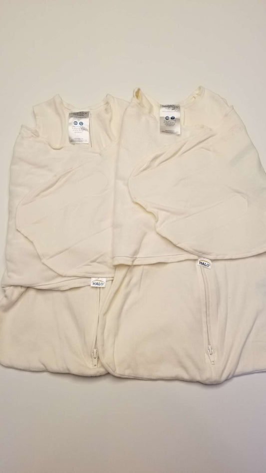 Halo Sleepsack Swaddles, Set of Two, Cream, 0-3M, 0-3 Months (Newborn)