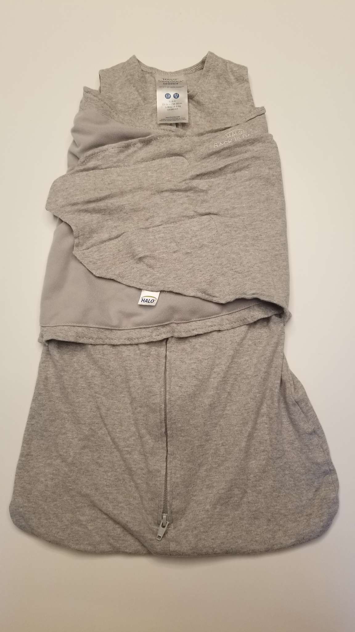 Halo Sleepsack Swaddle, Grey, Size Small 3-6M, 0-6 Months (Small)